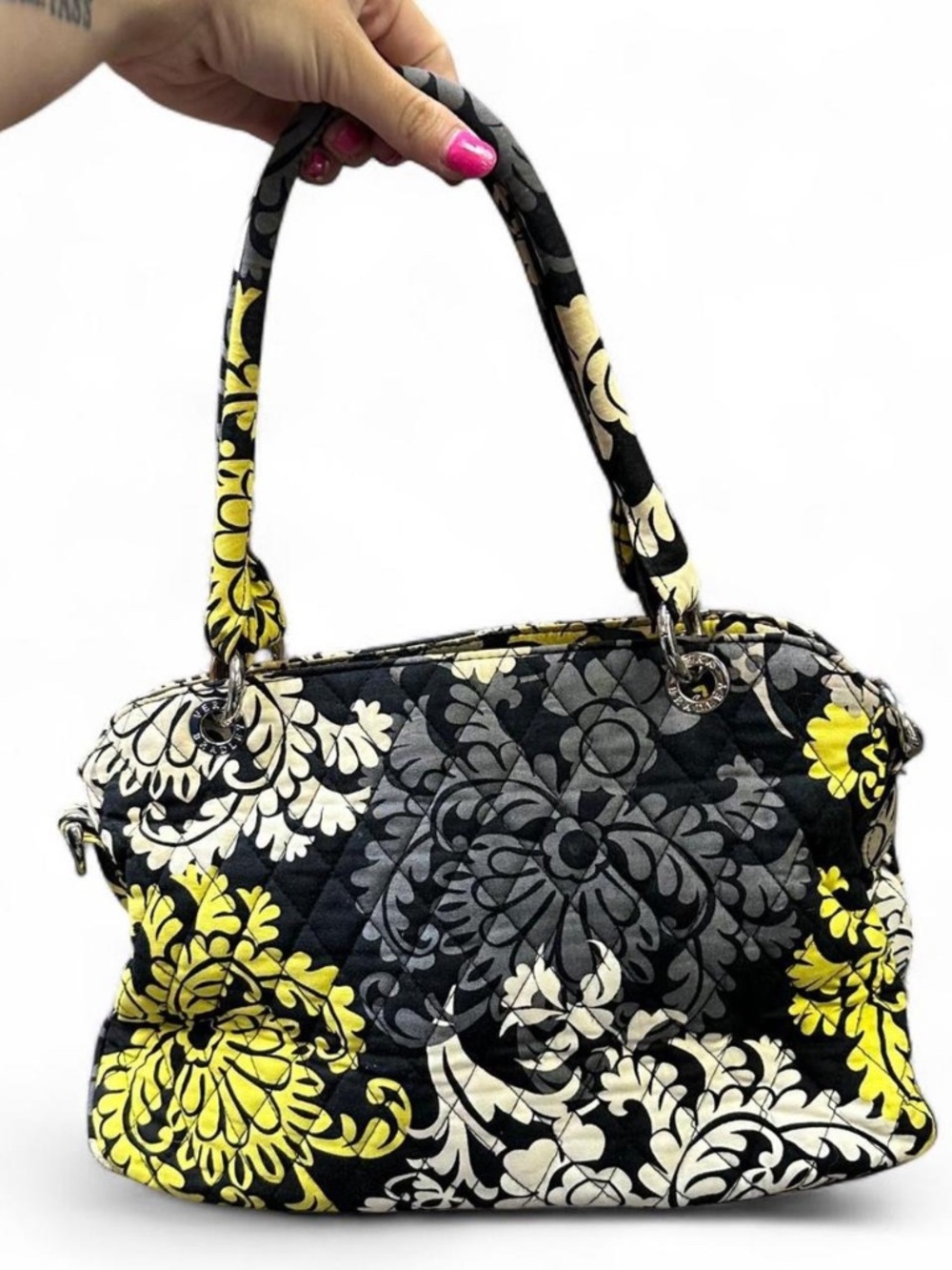 Vera Bradley Retired Baroque Quilted Cotton Bowler Satchel